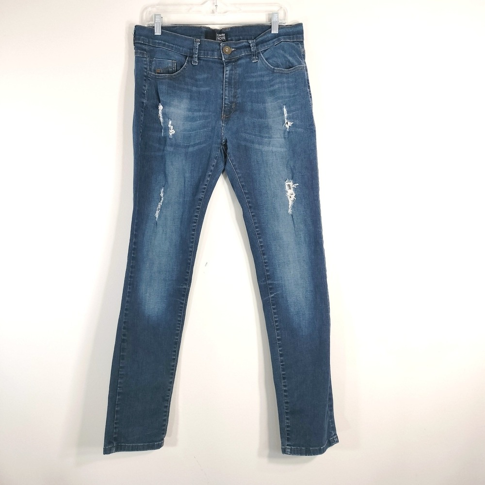 Denim Cross Blue Jeans; Slim Fit Distressed BESPOKE